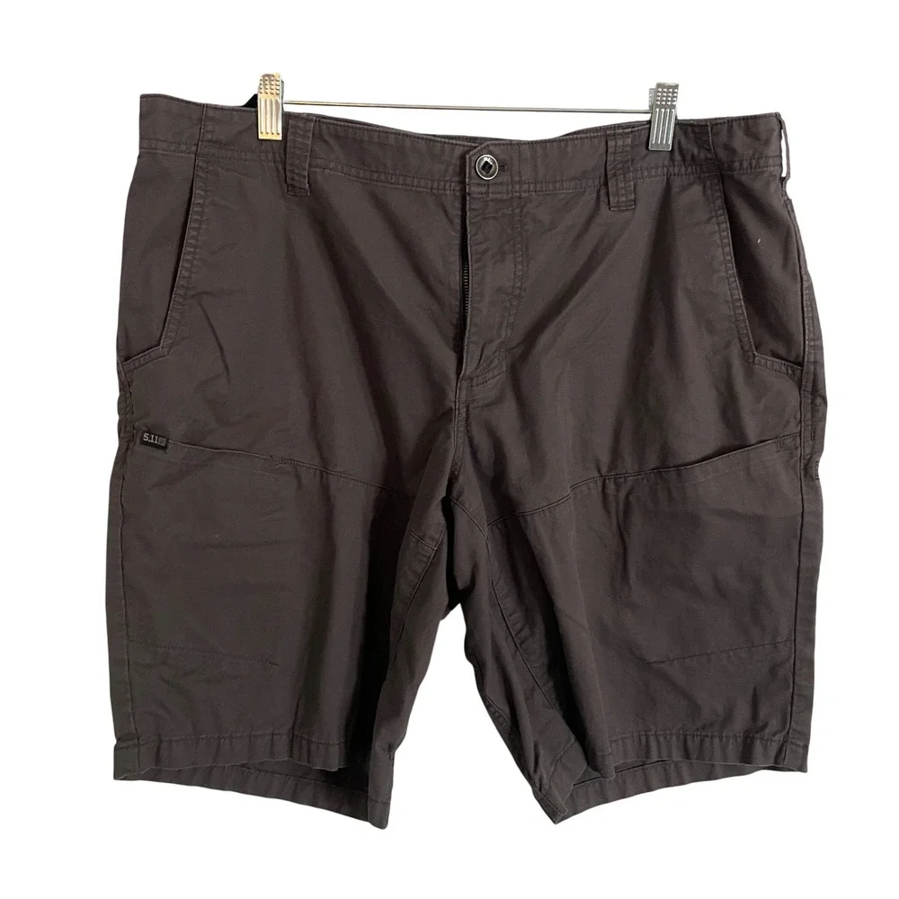 5.11 Tactical Cargo Shorts Mens 38 Grey Cotton Multi-Pocket Outdoor Utility
